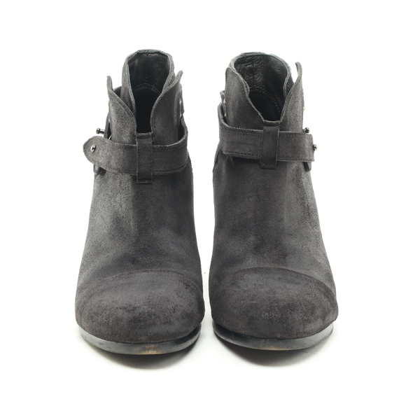 Rag & Bone Harrow Suede Leather Ankle Boots Booties Women EU 38 Black - Picture 5 of 14